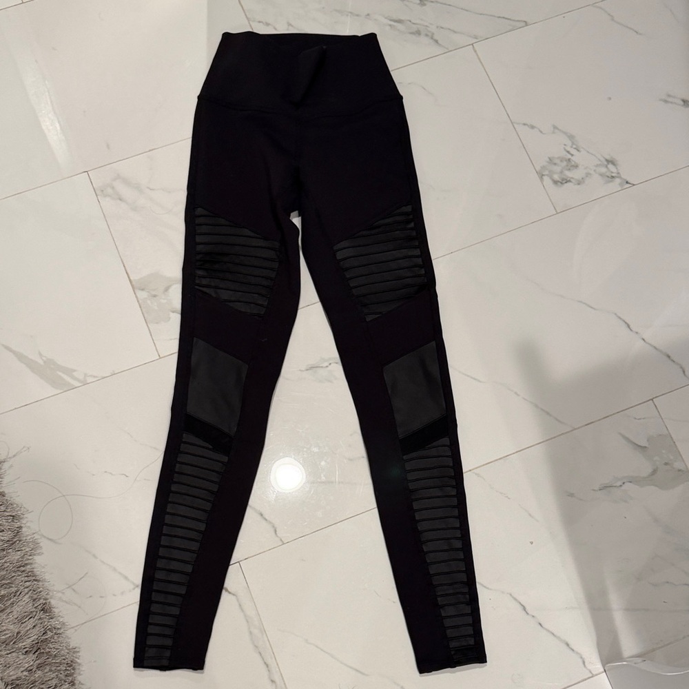 Alo moto Black High-Waisted Leggings